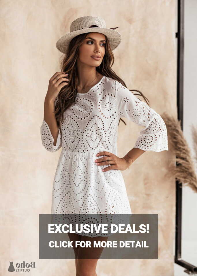 Boho Summer White Hollow Loose Mini Dress Camila - Boho – Boho ...