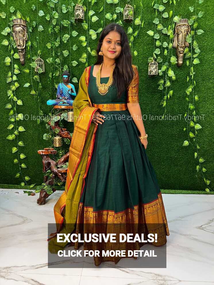 Bottle green with mehendi - Trendy Traditional Outfits