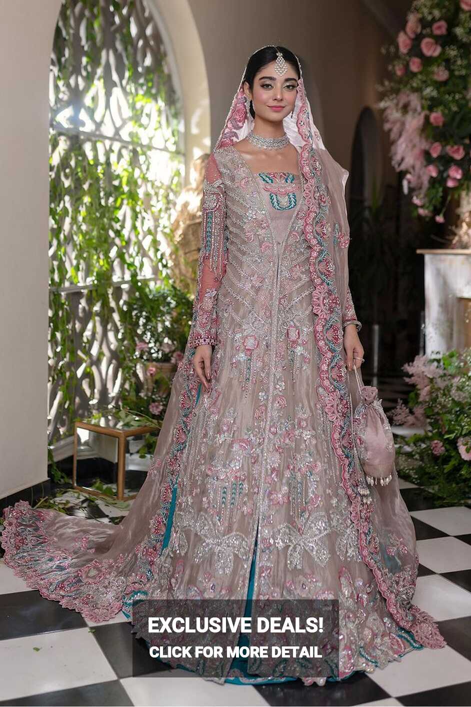 Bridal Maxi for Walima with Embroidery #W8965 - Medium