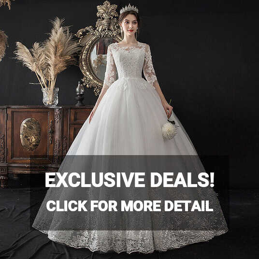 Bride Floral Lace Mesh Wedding Dresses Formal White Maxi Dress ...