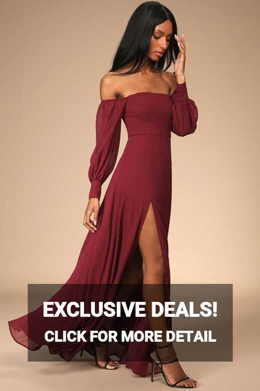 Burgundy Maxi Dress - OTS Maxi Dress - Balloon Sleeve Dress - Lulus