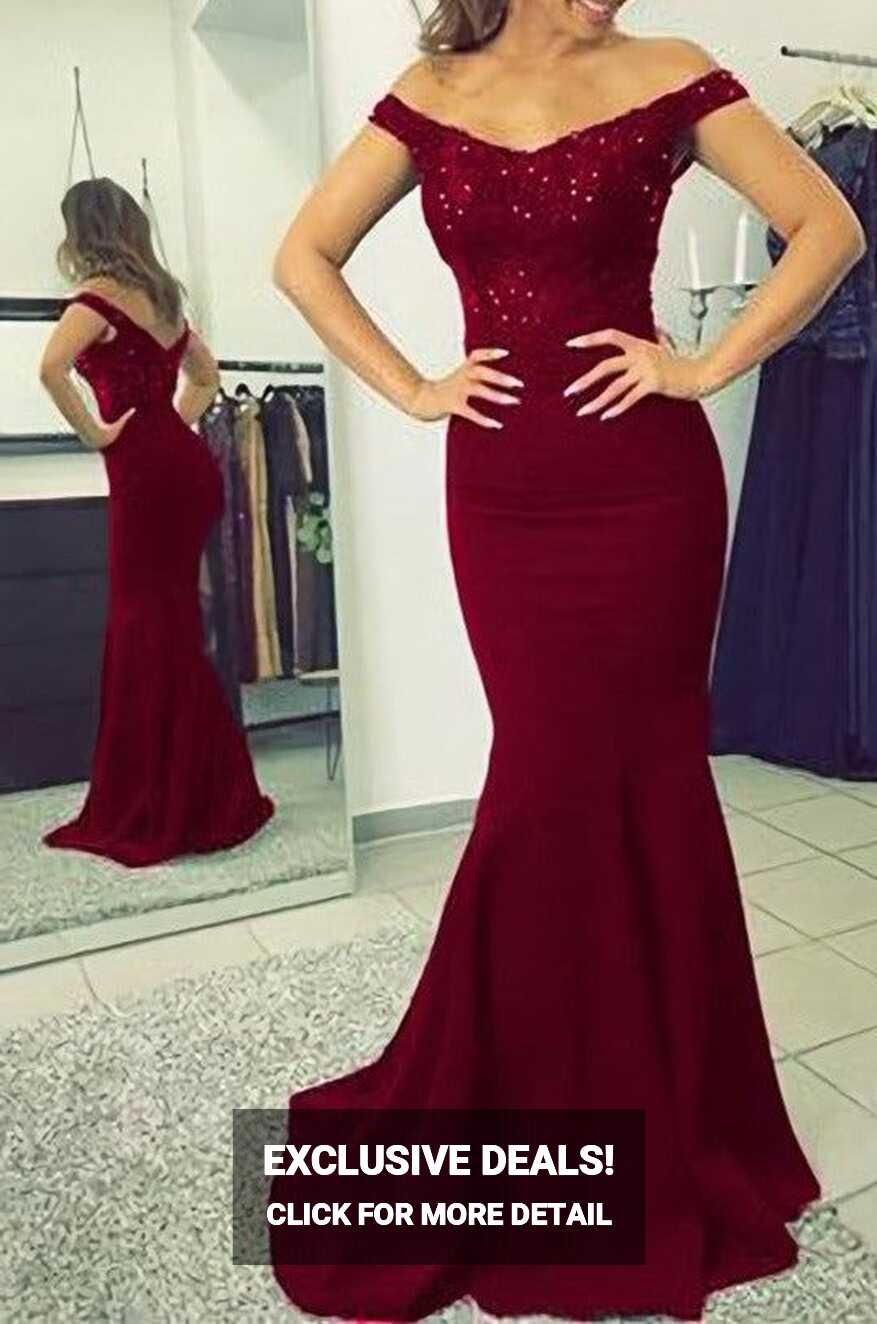 Burgundy Mermaid Dress - Shop on Pinterest