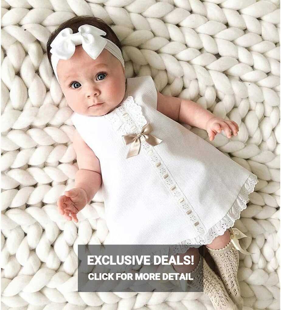 Buy AIYIYA Newborn Baby Girl Dresses Sleeveless White Ruffled Lace ...