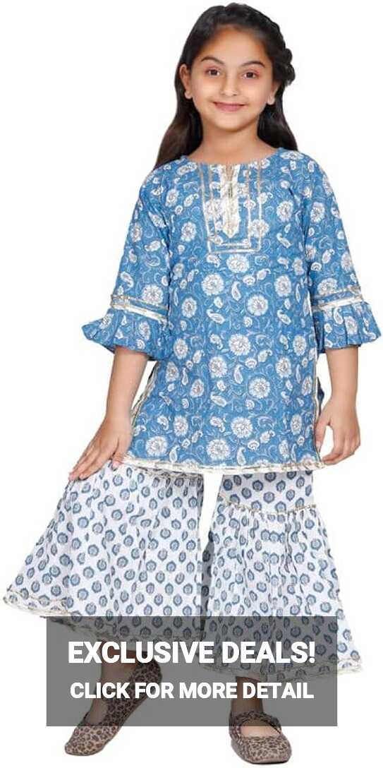 Buy ANNA&#39;S Kids Girls Kurti &amp; Sharara Set Dress - Ethnic Dresses ...