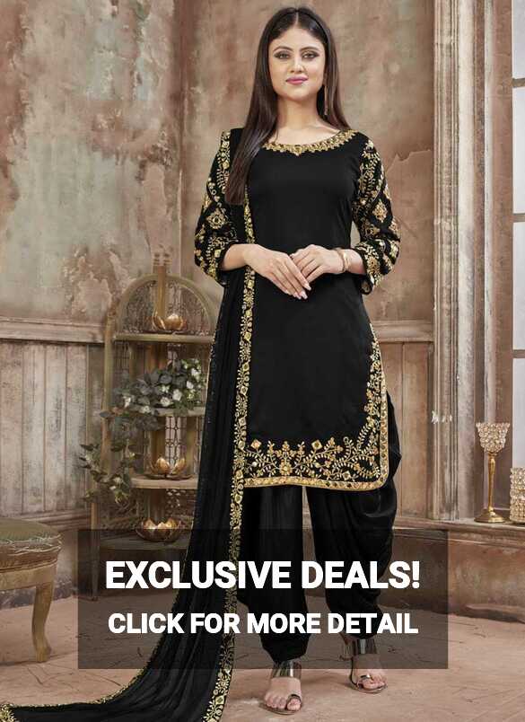 Buy Art Silk Black Resham Designer Patiala Salwar Kameez Online ...