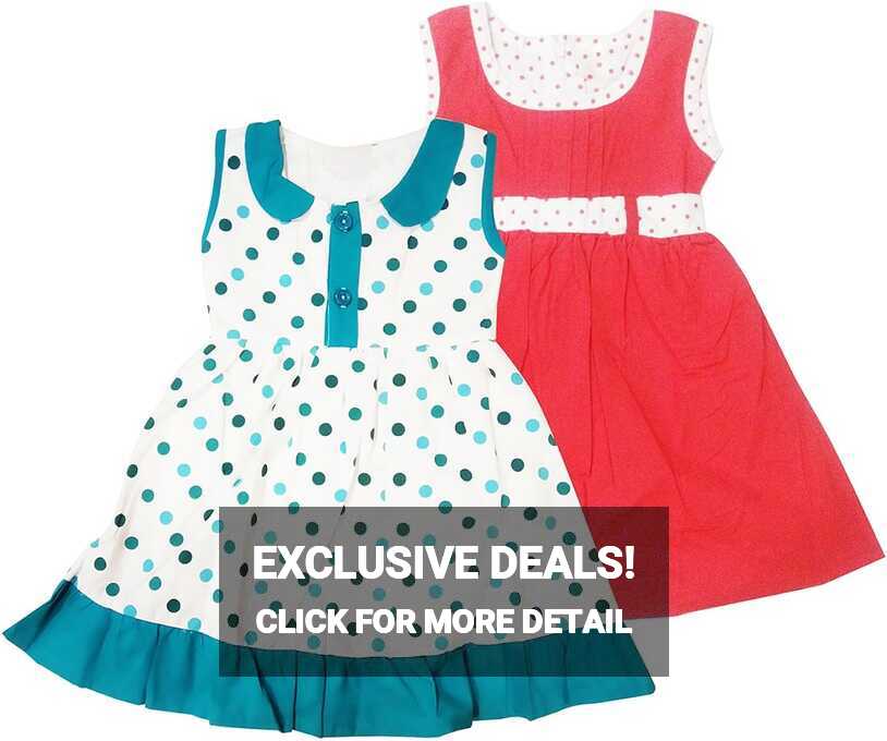 Buy Babilav Baby Girl Plain and Printed Cotton Frock Dress Combo ...