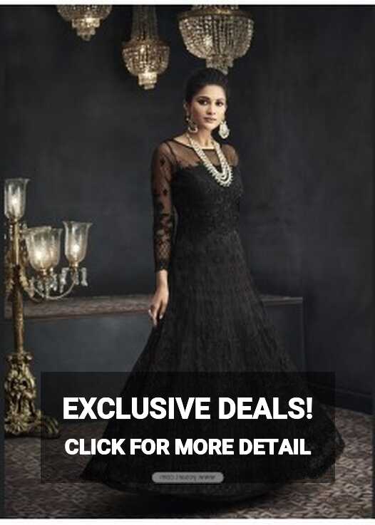 Buy Black Designer Party Wear Net Gown for Girls | Gowns