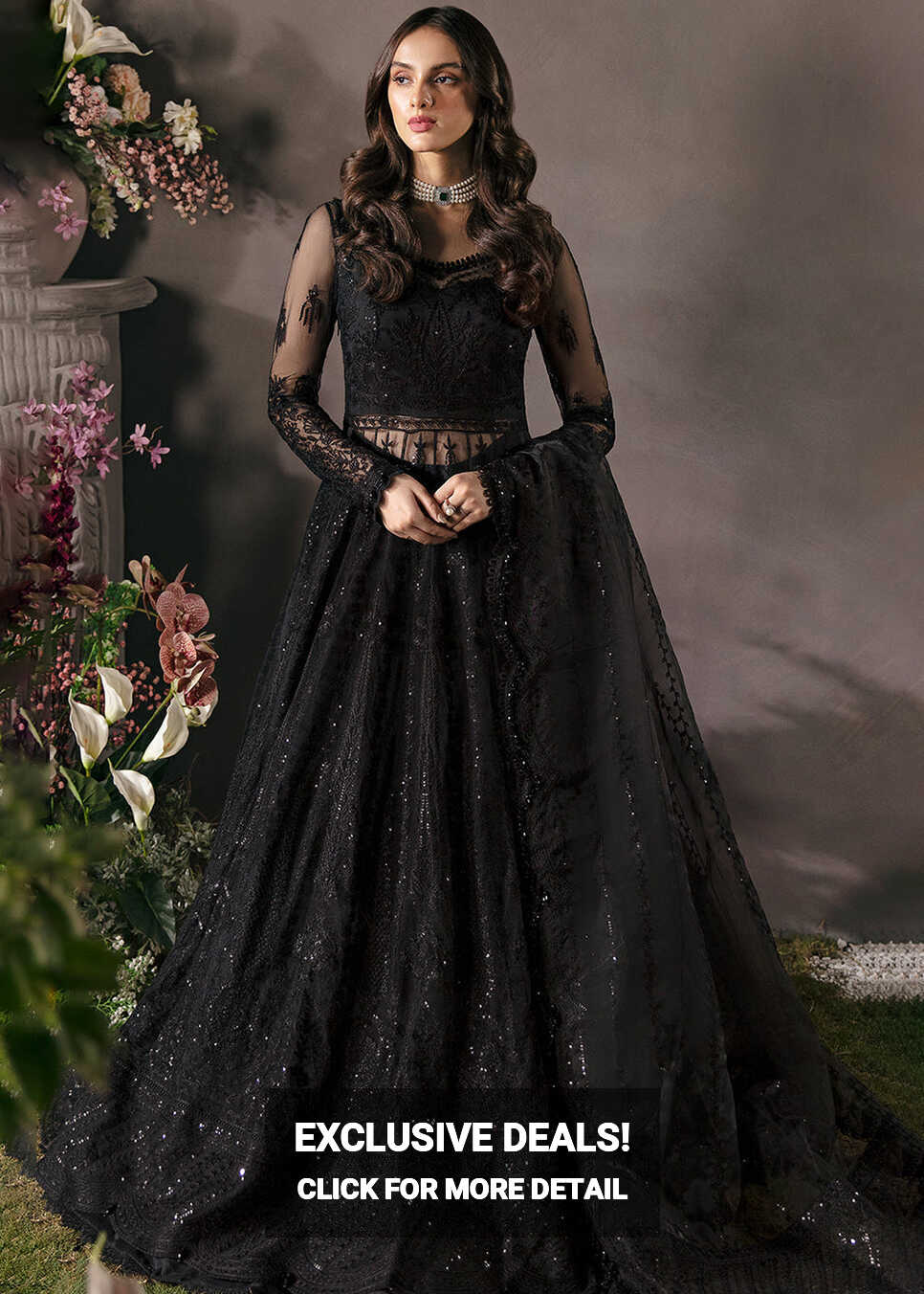 Buy Black Pakistani Maxi Dress - Afrozeh La Fuchsia Formals 23 ...