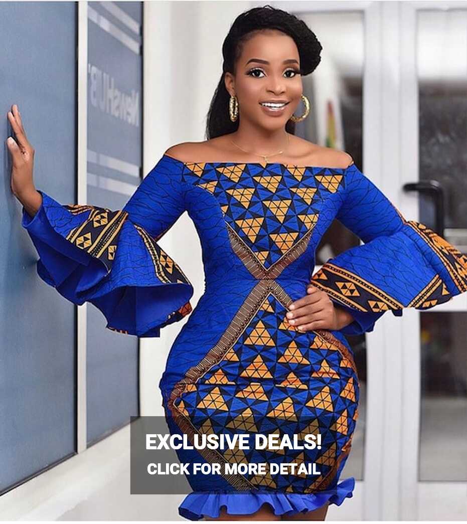 Buy Blue Plus Size Sexy Short Dresses, Blue African Short Dress ...