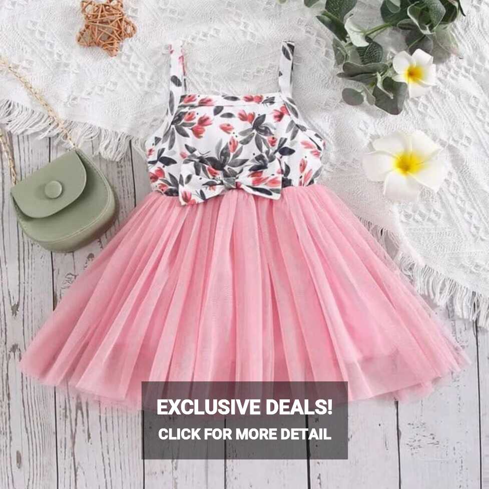 Buy Buy &amp; Try Girl&#39;s Satin Floral Printed Knee Length Short Frock ...