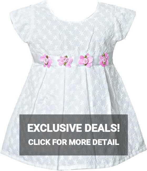 Buy DOUBLE LITTLE Soft cotton Baby Girl Dresses white 9-12 Months ...