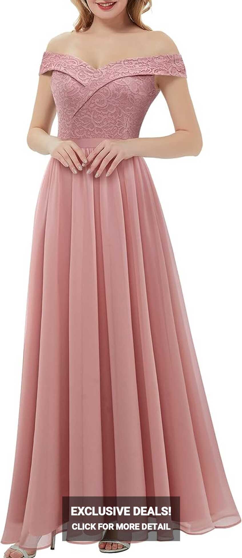 Buy Daisyaner Women&#39;s Off Shoulder V-Neck Prom Formal Dresses ...