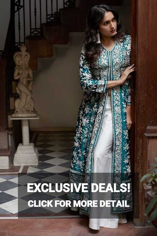 Buy Designer Khadi Cotton Dress With Heavy Khadi Cotton Palazzo ...