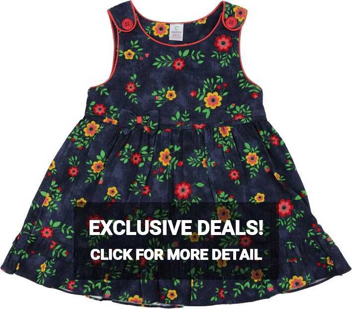 Buy Dore me Baby Girl&#39;s Sleeveless Floral Print Cotton Frock (Red ...