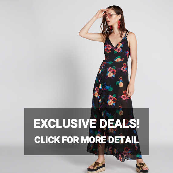 Buy Floral Printed Maxi Dress with Spaghetti Straps | Splash UAE