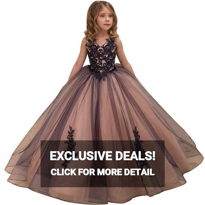 Buy Flower Girl Dress Kids Lace Applique Pageant Ball Gown Prom ...