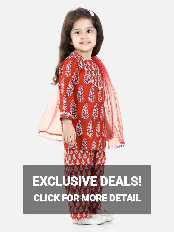 Buy Full Sets Ethnic Wear Pure Cotton Kurti with Pant &amp; Dupatta ...