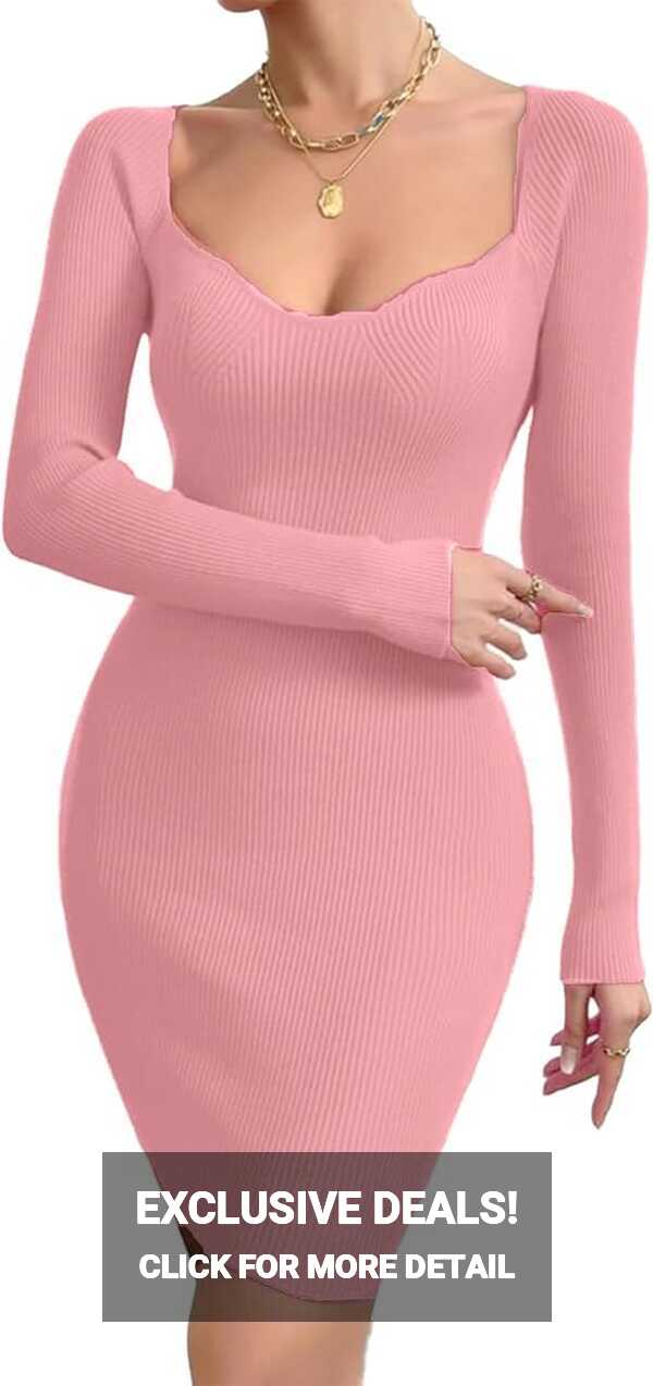 Buy GLARE &amp; BLAIR Solid Sweetheart Neck Long Sleeves Bodycon ...