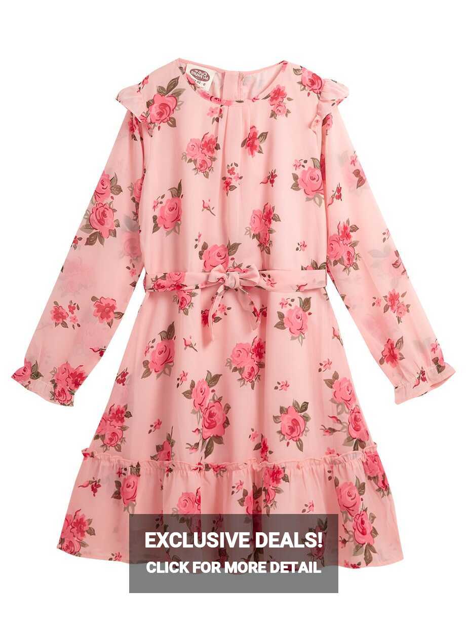 Buy Girls Georgette Floral Printed Frock Online at 56% OFF | Cub ...