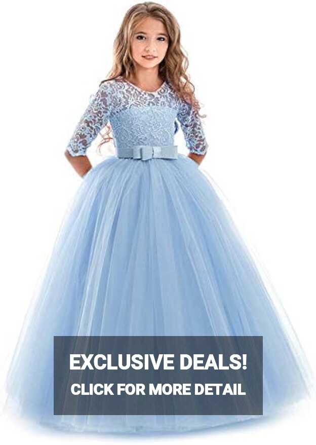 Buy HANGON Kids Dresses for Girls Child Princess lace Wedding ...