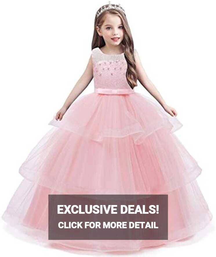 Buy HANGON Teens Girls Princess Dress Children Evening Party Dress ...