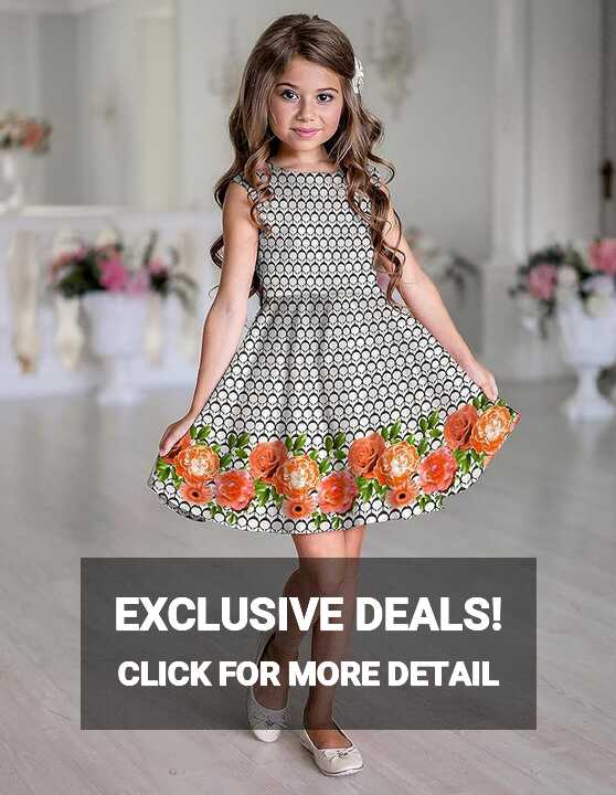 Buy HARRICA Fashion Girls Dress Kids Floral Digitally Printed ...