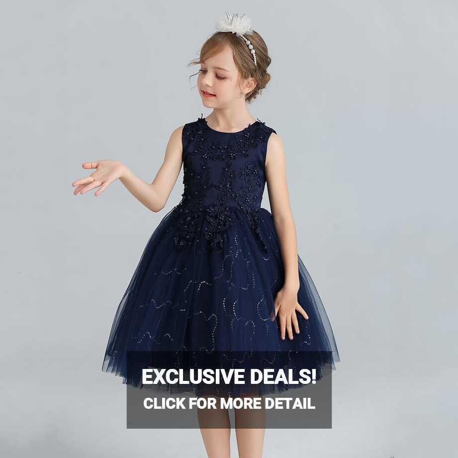 Buy Little Girl Party Dress - Navy Blue - Fabulous Bargains Galore