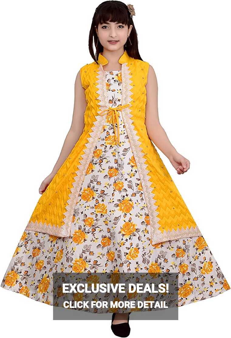 Buy Maurya Girls Wear Beautiful Regular Gown For Girls (13-14 ...