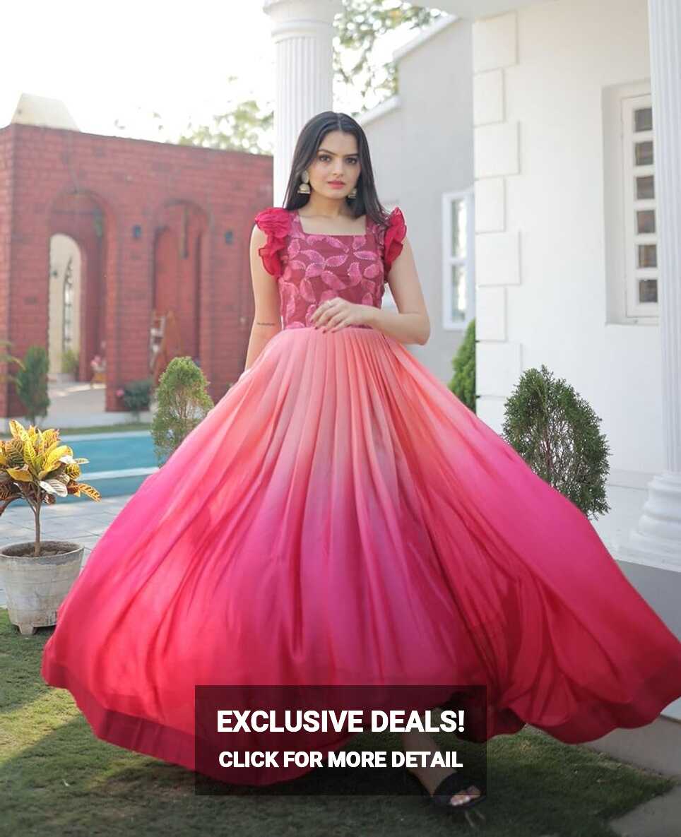 Buy NEW LONG GOWN (Large) PINK at Amazon.in