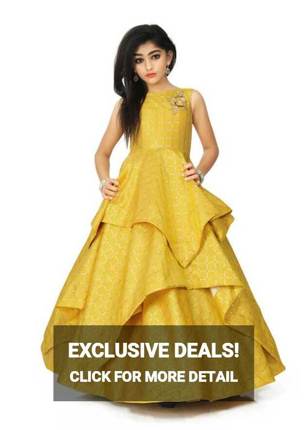 Buy Noyyal Girls Long Gown Dress For Kids, 13 Years-14 Years ...