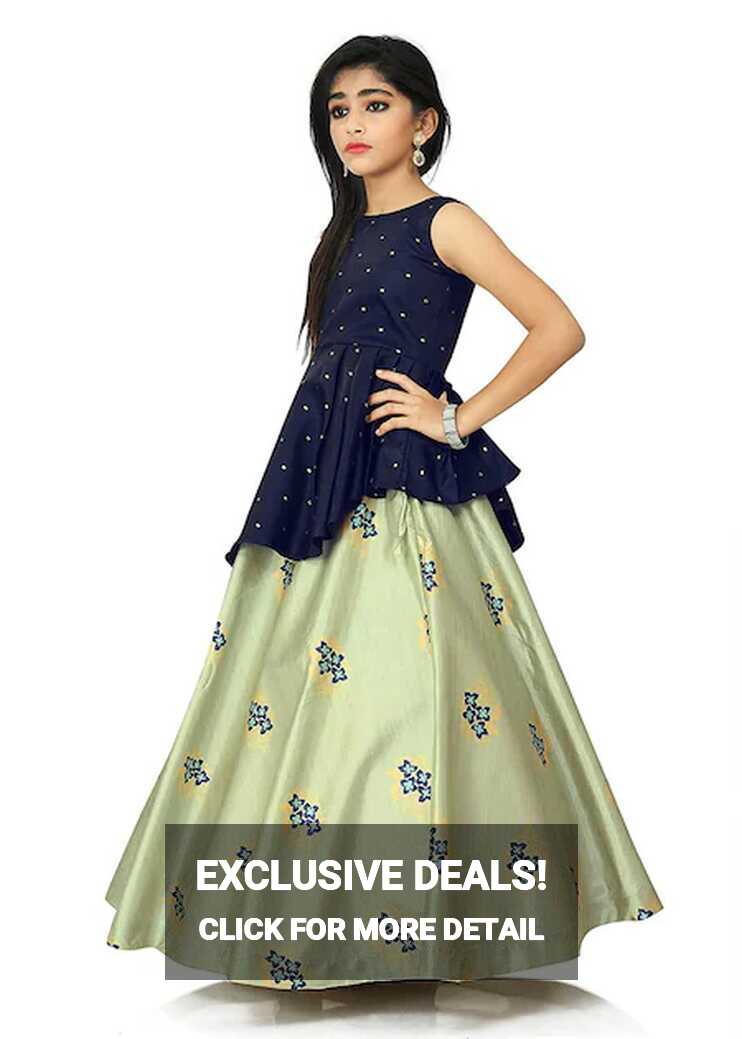 Buy Noyyal Kids Cottonsilk Ethnic Wear Lehenga Choli, 13 Years-14 ...