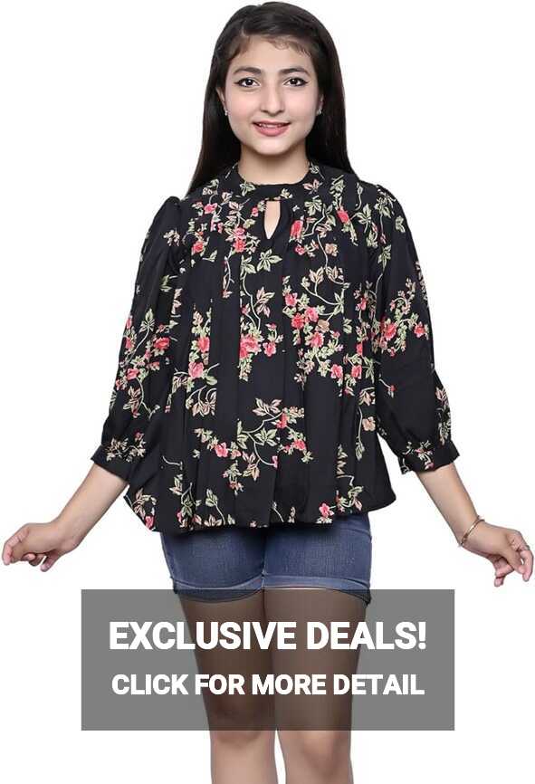 Buy ORIEX THE ORIGINAL FASHION Girls Pleated Flower Design top-63 ...