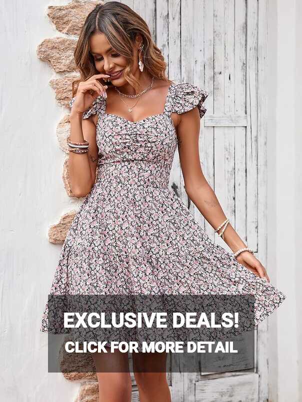 Buy PRETTYGARDEN Women&#39;s Casual Summer Dress Floral Boho Ruffle ...