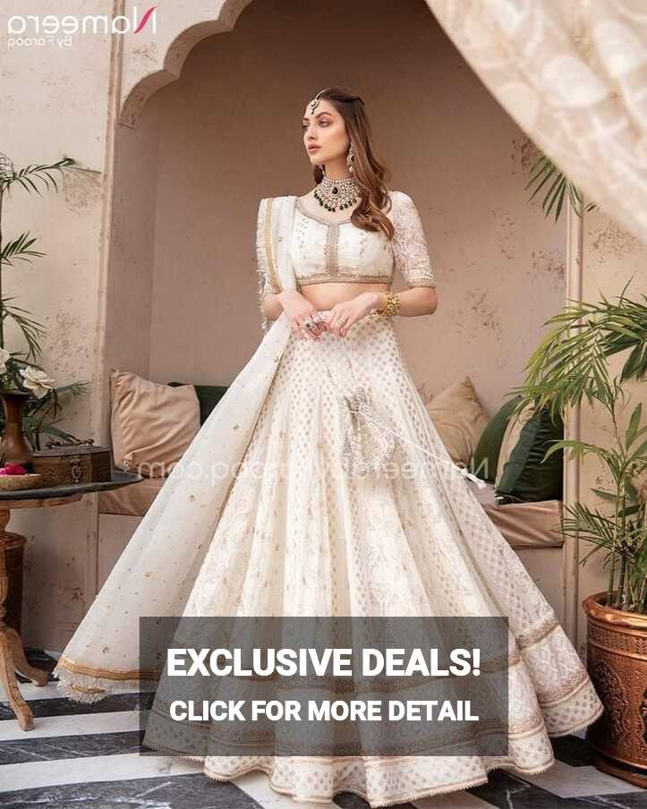 Buy Pakistani Bridal Dresses-Lehenga Choli Off White Pakistani ...