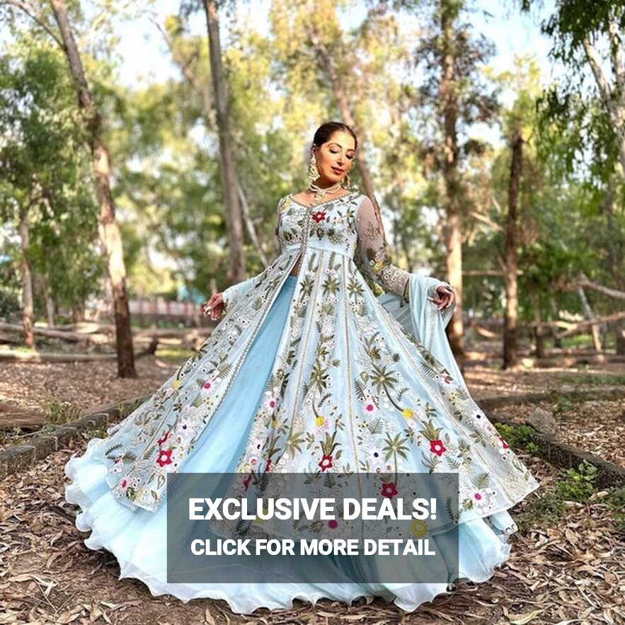 Buy Pakistani Indian Wedding Dresses Georgette Long Frock ...