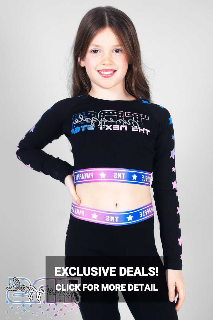 Buy Pineapple Girls&#39; black TNS Long Sleeve Crop Top online