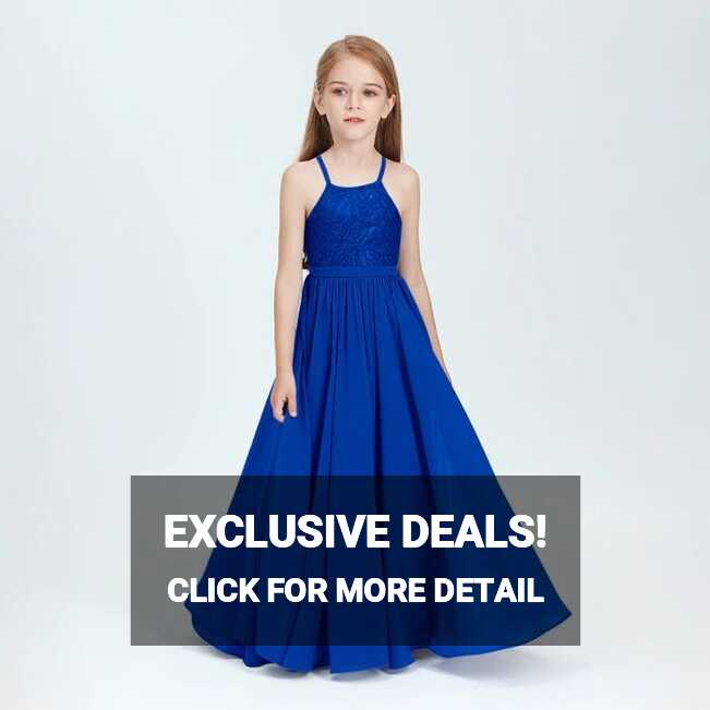 Buy Princess Floor Length Flower Girl Dress - Royal Blue