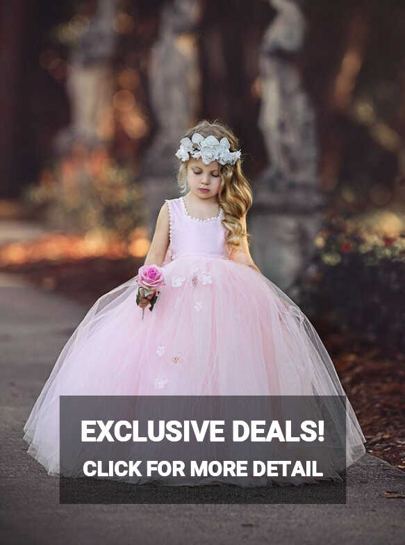 Buy Princess Light Pink Ball Gown Tulle Flower Girl Dresses OF124