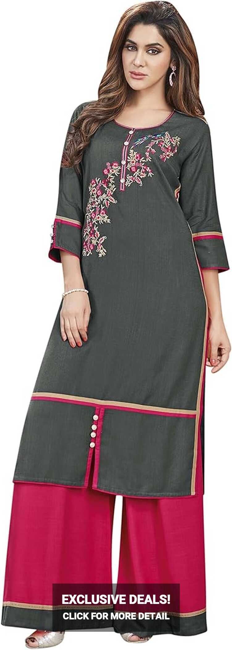 Buy Readymade Plazo Suits for Women Stitched, Rosaniya Fully ...