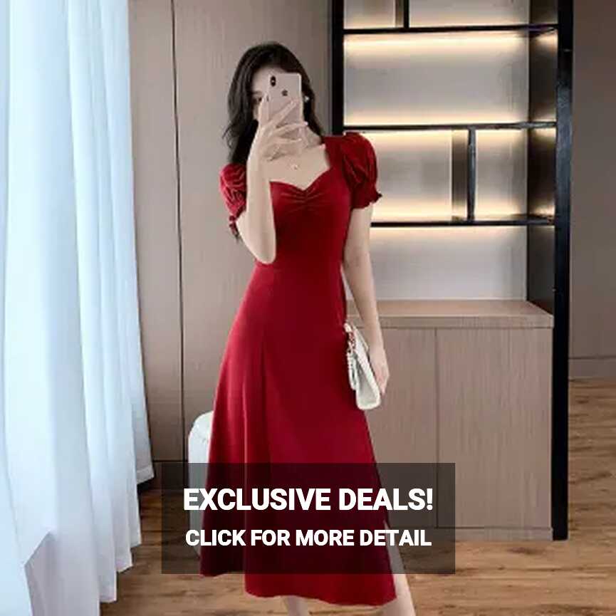 Buy Red Dress For Women With Sleeves online | Lazada.com.ph