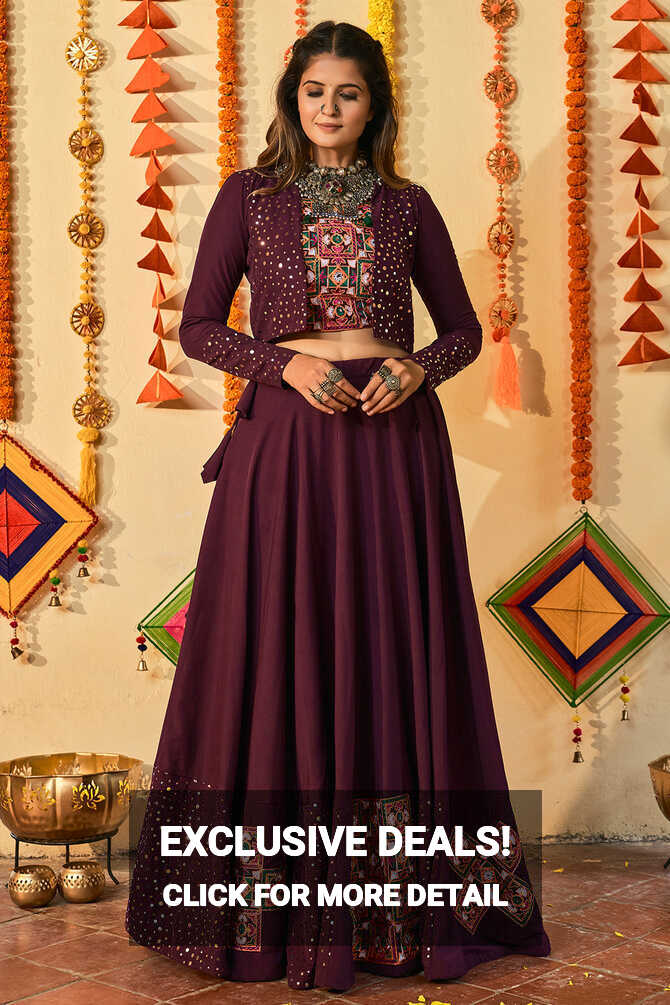 Buy Revolver Violet Lehenga Choli Online - MySilkLove