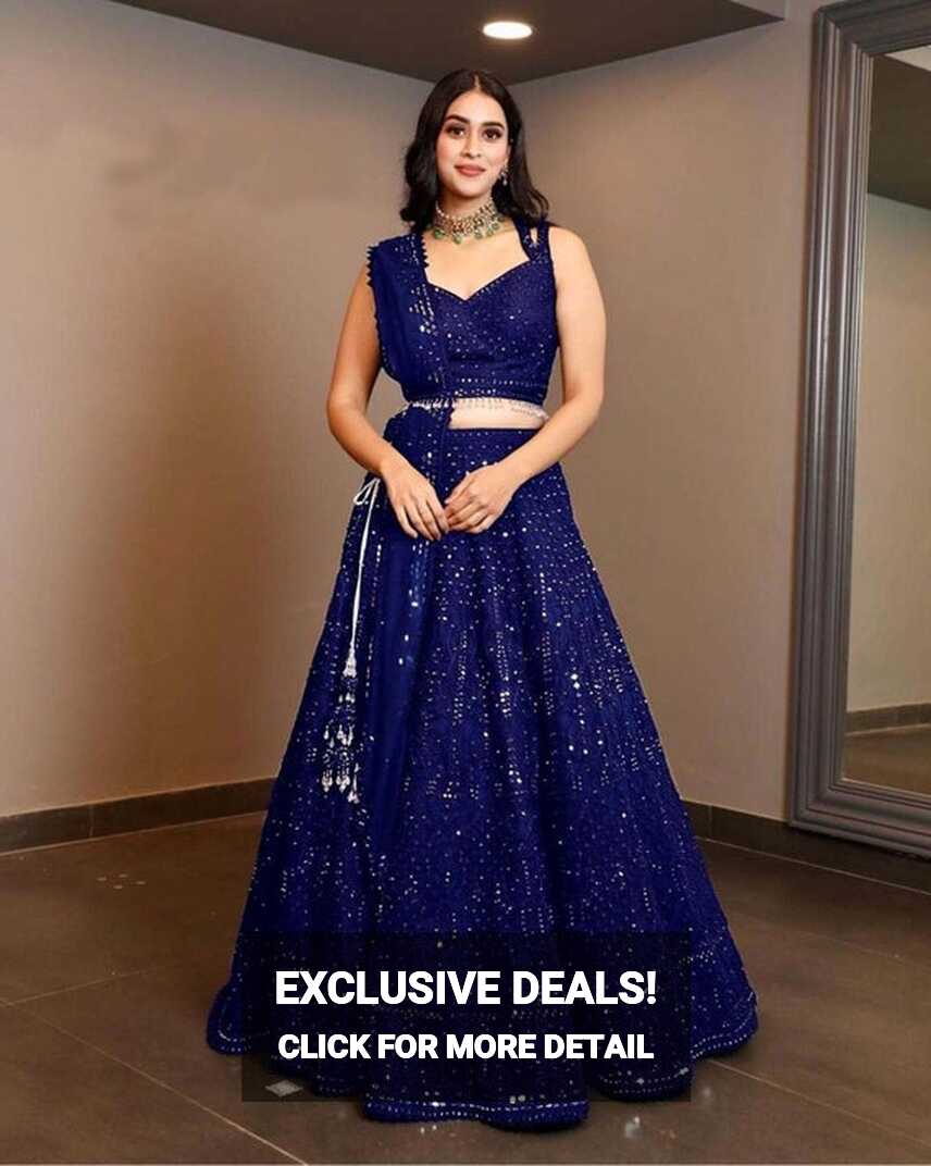 Buy Royal Blue Designer Lehenga for Women Party Wear Bollywood ...