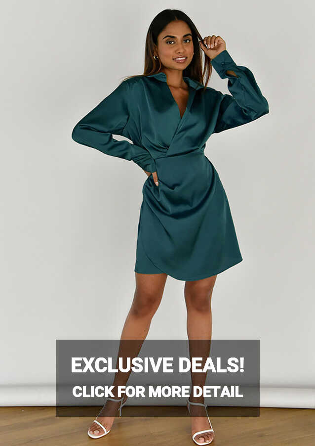 Buy SATIN CASUAL GREEN SHORT SHIFT DRESS for Women Online in India