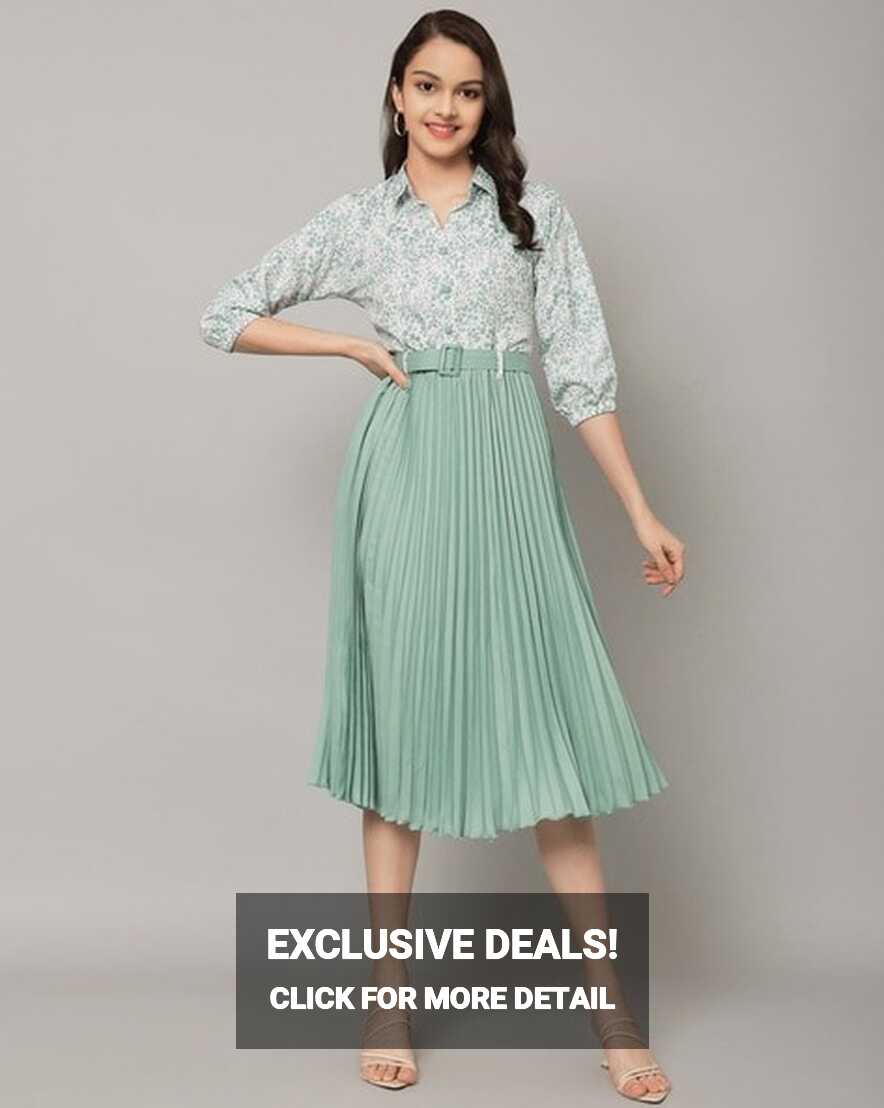 Buy Sea green Dresses &amp; Frocks for Girls by OTABU Online | Ajio.com