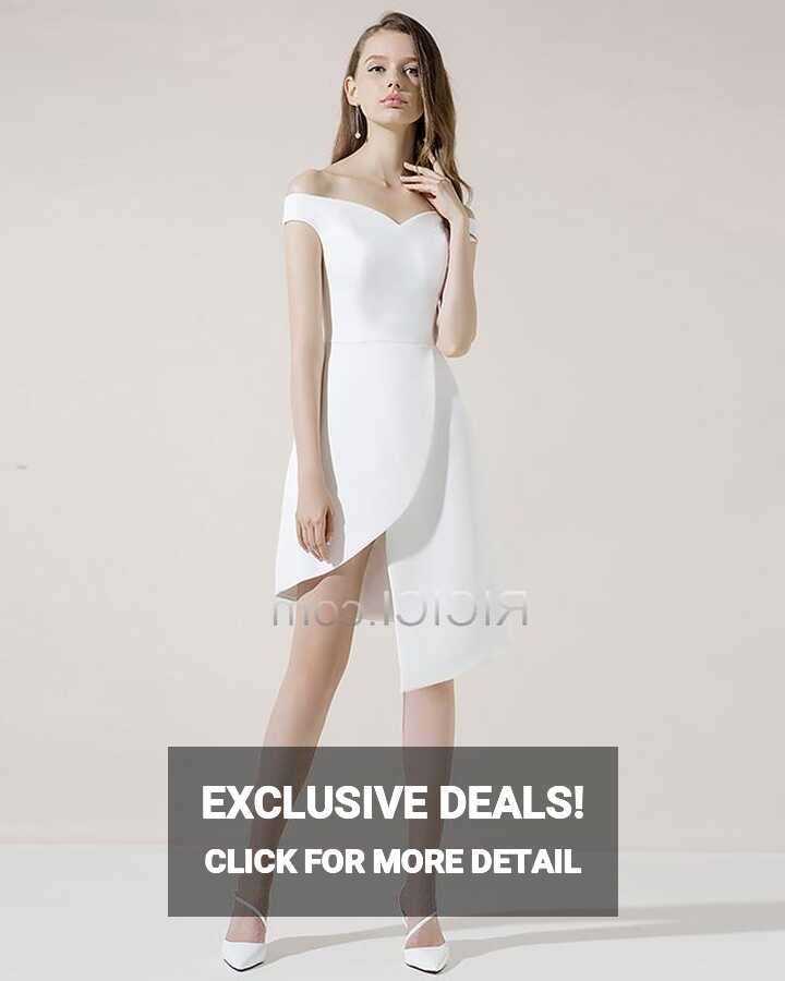 Buy Short Cocktail Dress Summer Simple White Semi Formal Dress ...