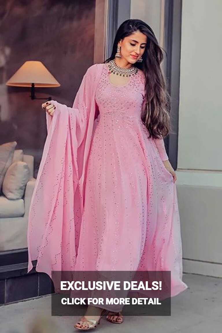 Buy Simple Long Party Wear Gown 2021 Pink [Wedding + Party Special]