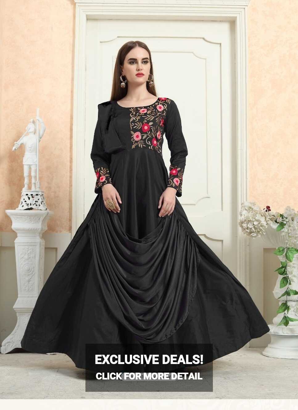 Buy Sizzling Black Party Wear Gown for Girls | Gowns