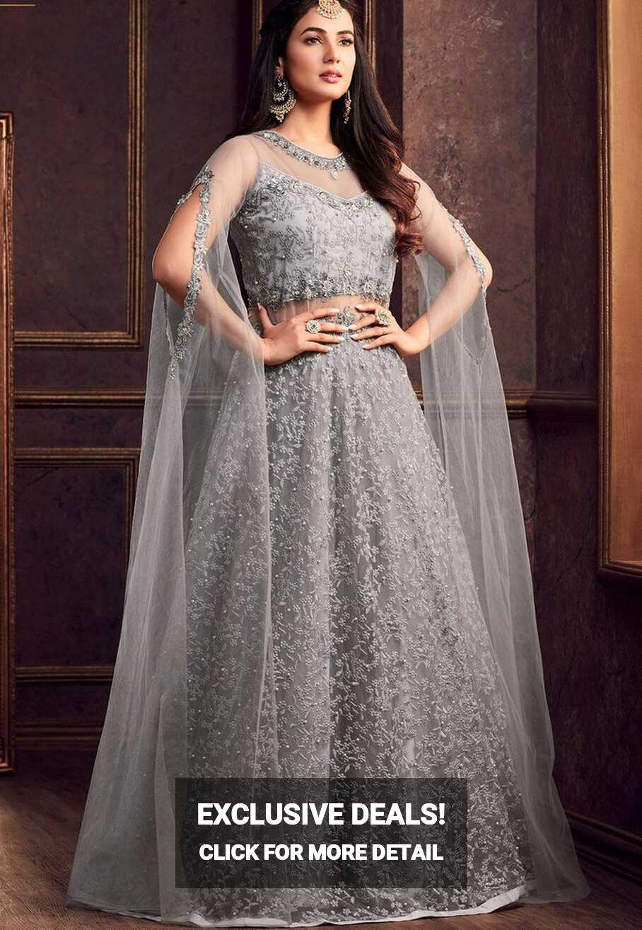 Buy Sonal Chauhan Grey color net wedding anarkali in UK, USA and ...