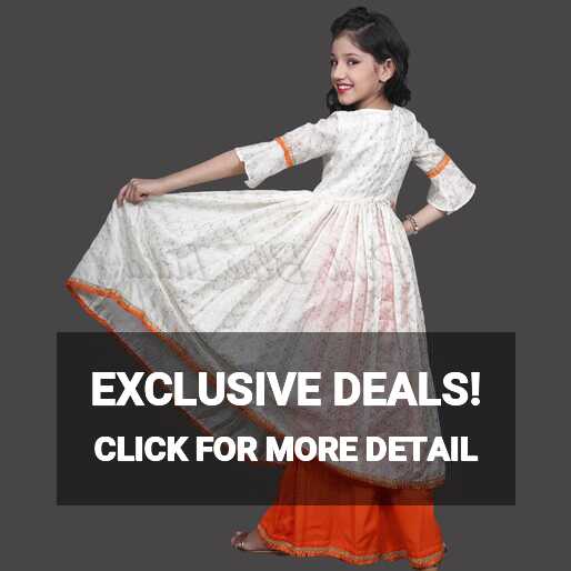 Buy Stunning Bright Orange Palazzo Gown for Kids Online