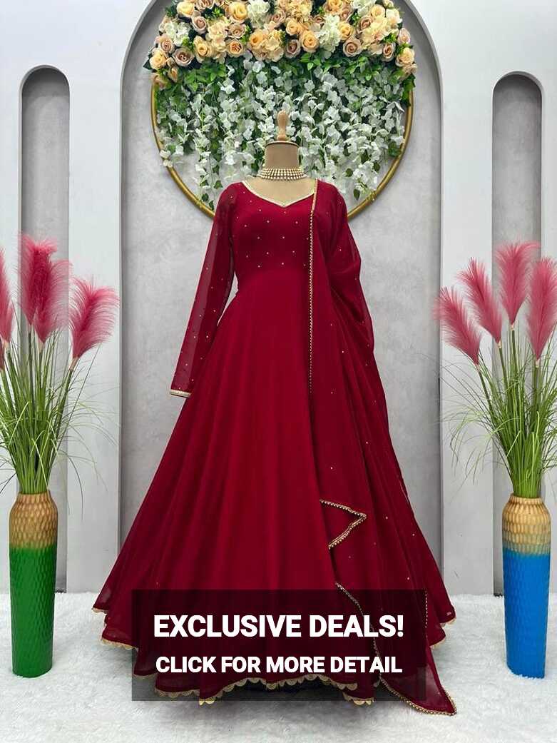 Buy Trendy Red Gown Online in India – Joshindia